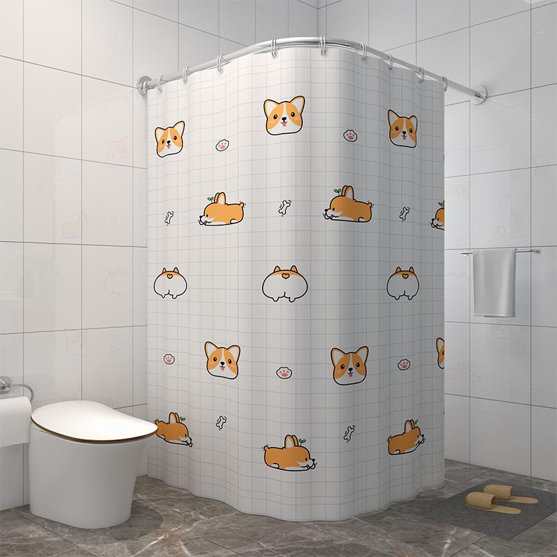 พร้อมส่ง🌷ผ้าม่านห้องน้ำ สไตล์มินิมอล กว้าง180 ซม. สูง200 ซม. กันเชื้อรา เจาะตาไก่มีห่วงพลาสติก (ราวซื้อแยก) - รูปที่ 6