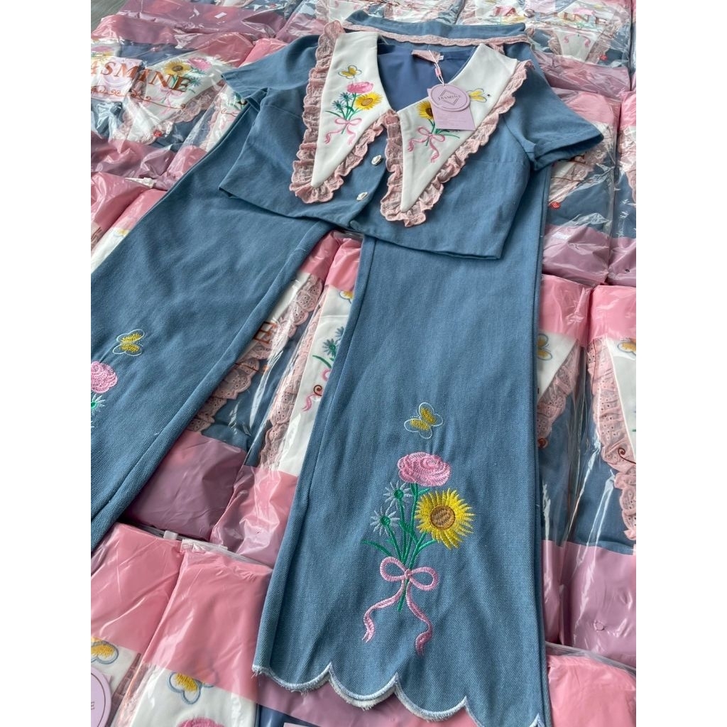 231 มีS,M,3xl[เอววัดดึงสุดจุด5เผื่อ]เสื้อ16″กก41″เซตกางเกงขายาวงานปัก ราคา ถูกที่สุด ดีลบีเคเค แกลเลอรีภาพที่ 5