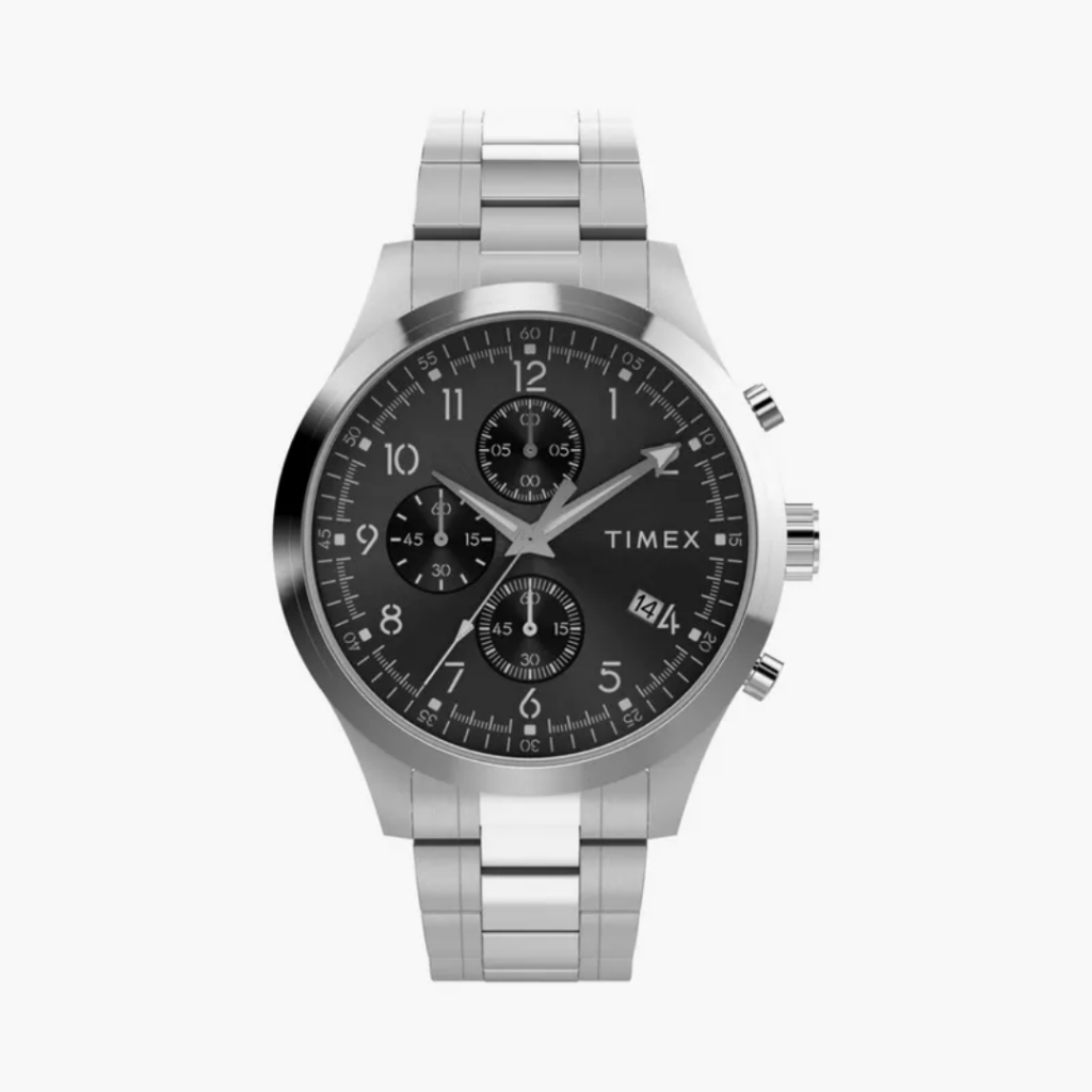 Timex TW2Y01400 M Dress Chronograph 43 mm SILVER นาฬิกา นาฬิกาข้อมือ นาฬิกาข้อมือผู้ชาย