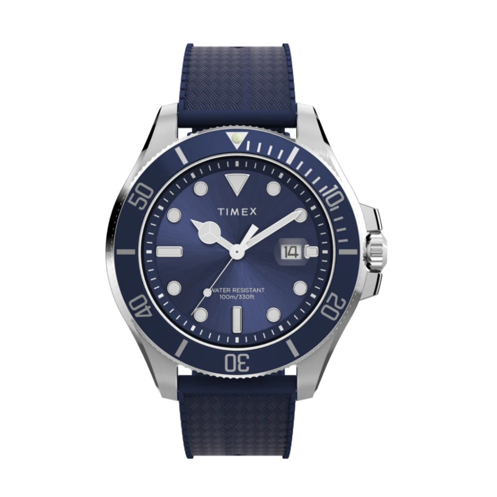 Timex TW2Y05000 Harborside Coast 44mm Synthetic Rubber BLUE Strap Watch นาฬิกา นาฬิกาข้อมือ นาฬิกาข้อมือผู้ชาย