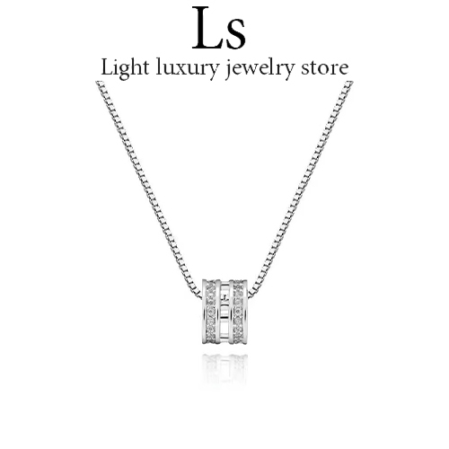 ③⑦✨ Jewelry แฟชั่นสุดชิค สร้อยคอตัวอักษร H สร้อยคอเงินแท้ สร้อยเพชรของขวัญคู่รัก