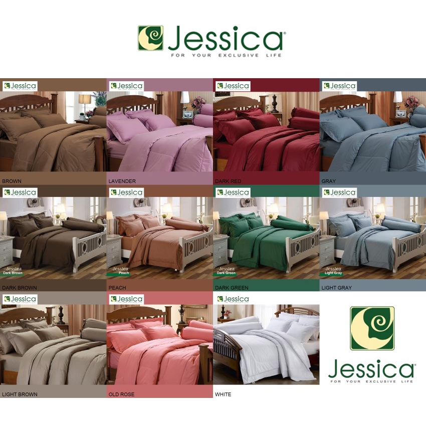 Jessica ชุดผ้าปูที่นอน เจสสิก้า สีพื้น - 11 สี #Total Plain Color ผ้าปูที่นอน ผ้านวม