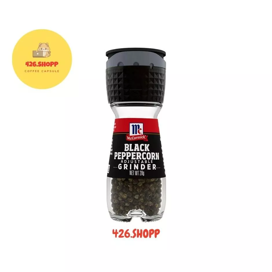 [BBF03/2030] McCormick Black Peppercorn Grinder แม็คคอร์มิค พริกไทยดำ แบบขวดฝาบด 28 กรัม