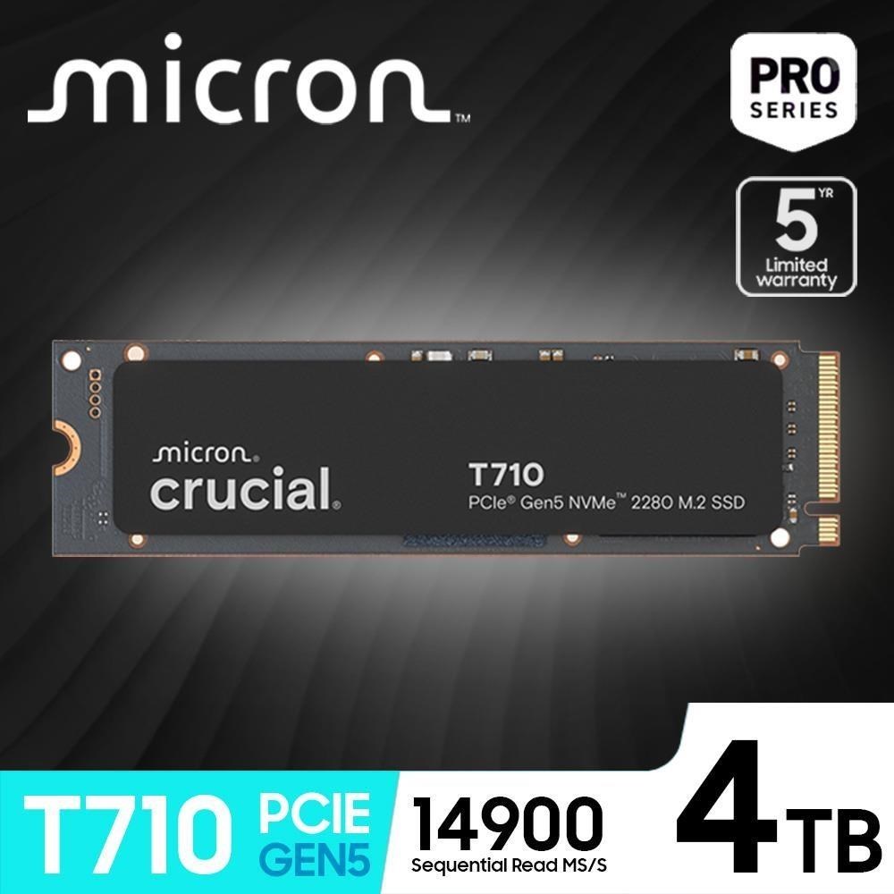 Crucial 4TB T710 PCIe Gen 5 NVMe M.2 SSD