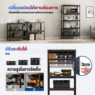 JJM ชั้นวางของ ใหญ่ 6/5/4/3ชั้น สแตนเลส+ไม้ 300-600 กก. แข็งแรงมาก เลือกได้หลายขนาด ความสูงสามารถปรับได้แต่ละชั้น shelf