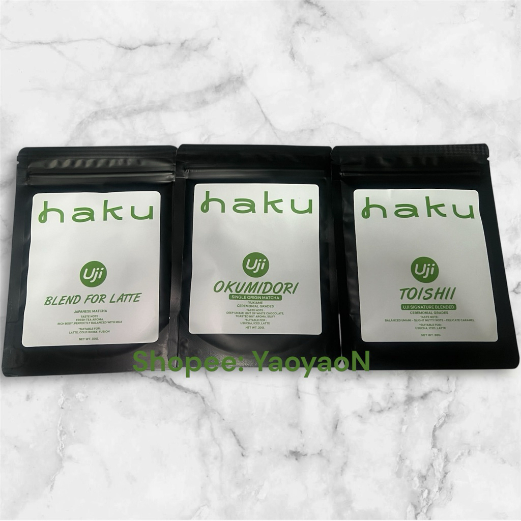 พร้อมส่ง🍀🍵ฮาคุมัทฉะHAKU MATCHA/Uji Toishii/แก้วหนาhaku/houjicha/Okumidori/kurishii/Uji blend for Lat