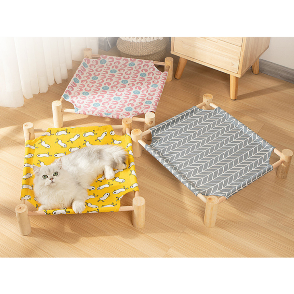 PP-316 ที่นอนผ้าแคนวาสพร้อมโครงขาไม้ สำหรับแมวและสัตว์เลี้ยง เปลนอนนุ่มสบาย คุณภาพดี ราคาประหยัด พร้อมส่งทันที 📌📌
