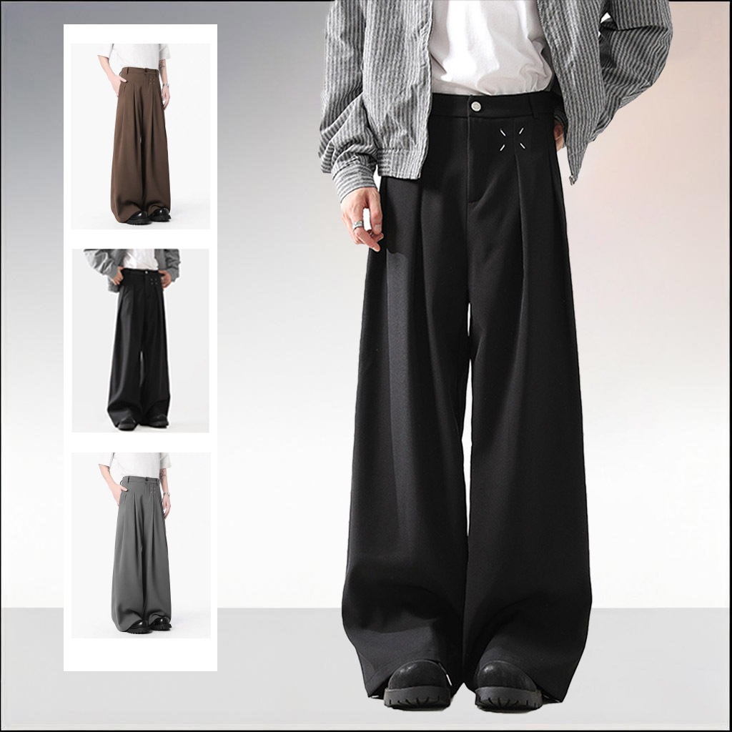 กางเกงทรงกระบอกขากว้างแบบลำลองอเมริกัน ส่งไวจากไทย เอวสูงหลวม ฤดูใบไม้ร่วง ผู้ชายผู้หญิงใส่ได้ ทุกโอกาส