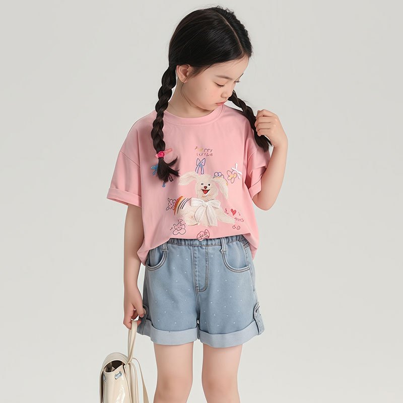 เสื้อเด็ก เสื้อยืดคอกลม แขนสั้น คุณหนู น่ารักก 2025 - รูปที่ 2