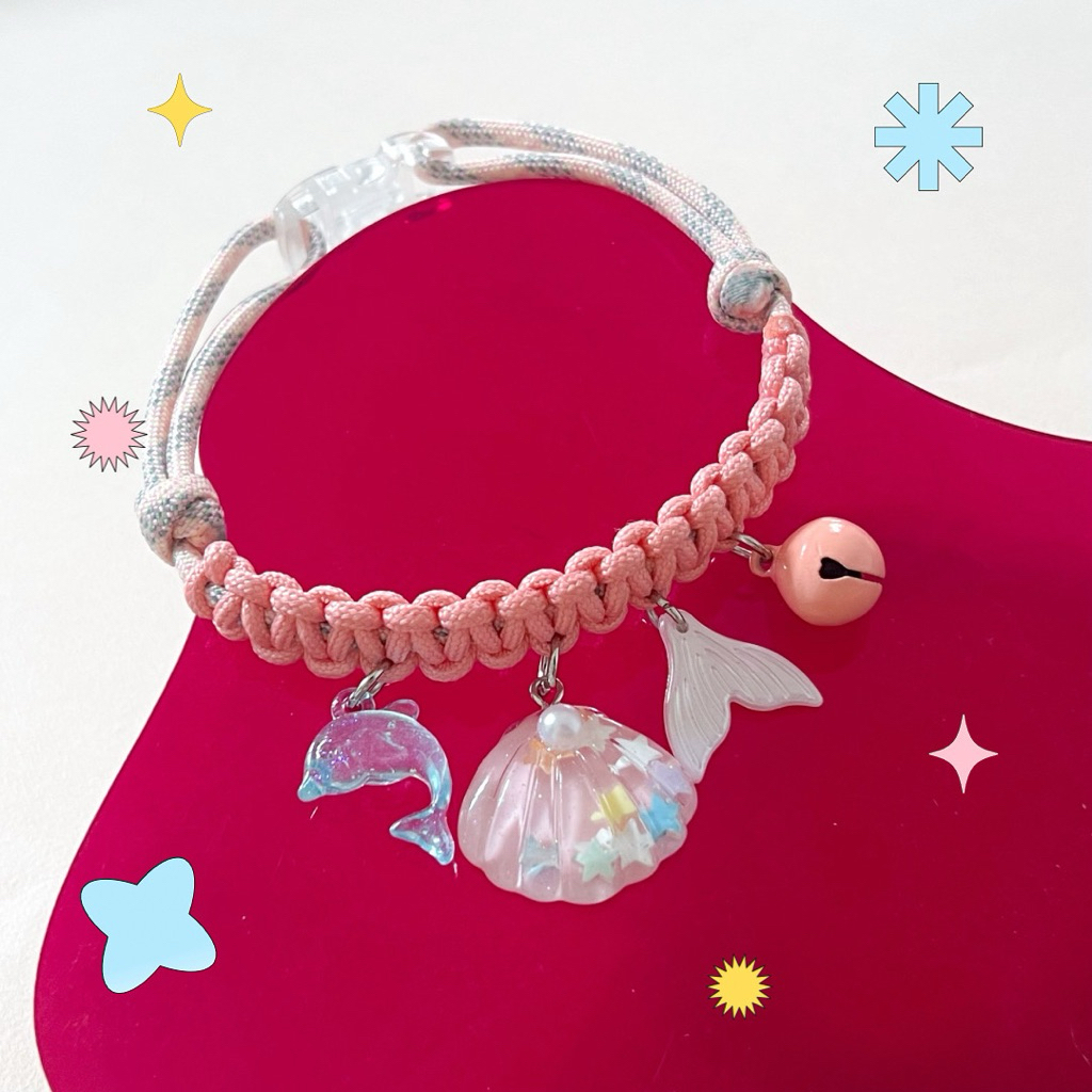 ปลอกคอสัตว์เลี้ยง ปลอกคอแมว seashell