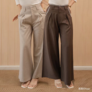 BORANwear – Riley Pants กางเกงแสล็ควินเทจทรงขาบานสำหรับผู้หญิง ทรงคลาสสิก ใส่สบาย ใส่ทำงาน เที่ยว