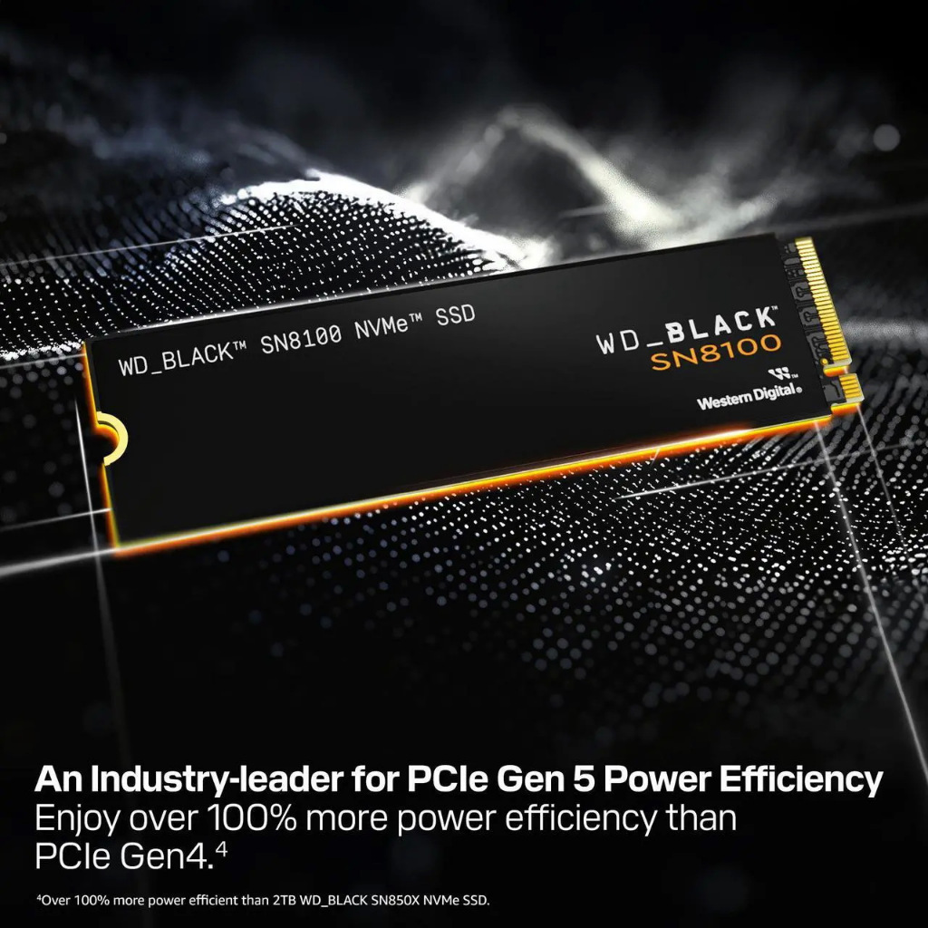 1TB WD Black SN8100 NVMe Gen 5 PCIe 5.0x4, M.2 2280 WDS100T1X0M