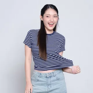 MEET ME - Top 0002 I BASIC JOYS STRIPES เสื้อครอปลายทาง