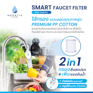 [แพ็ค 6 ชิ้น] Aquatia ไส้กรองน้ำสำหรับตัวกรองน้ำติดหัวก๊อก รุ่นโปรซีรีส์ Pro series