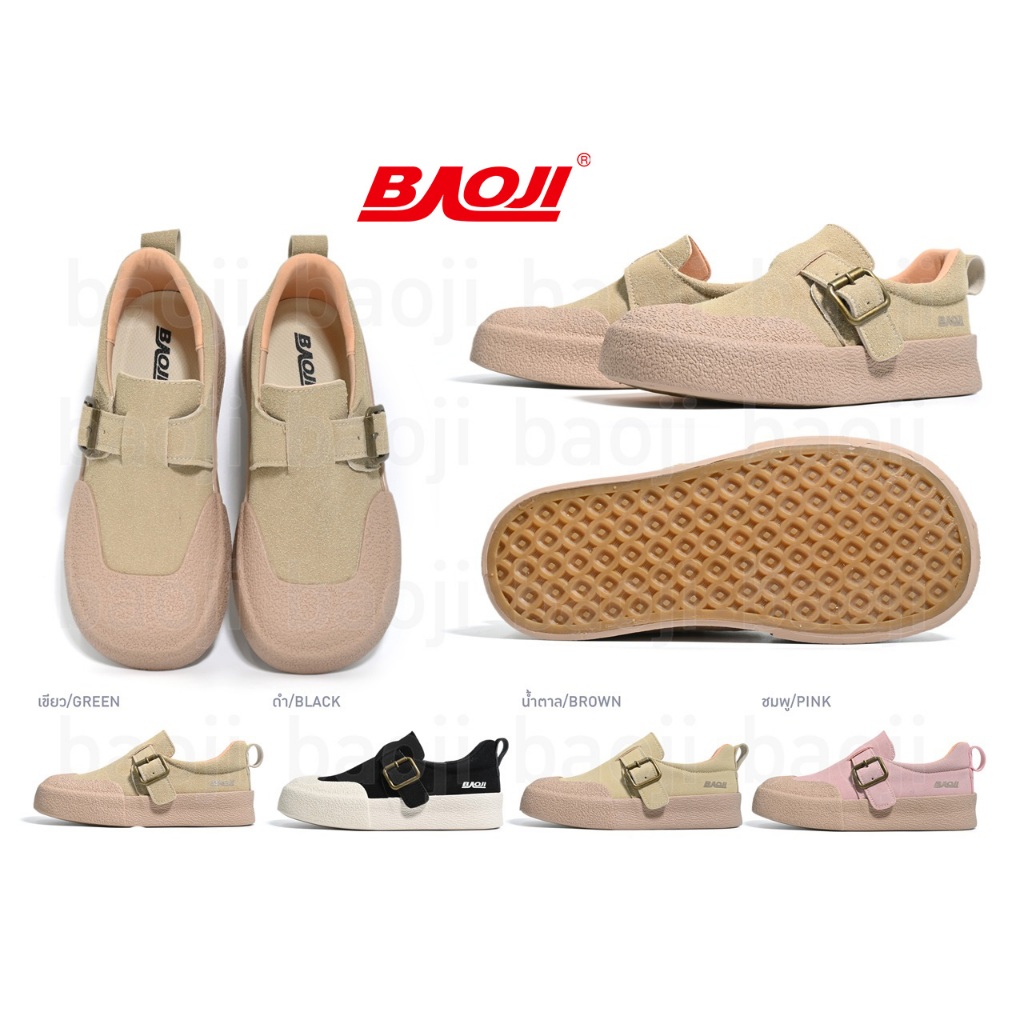 **BAOJI** [ลิขสิทธิ์แท้ ตัวแทนขายเอง] (BRW-510) รองเท้าผ้าลำลอง เหมาะสำหรับใส่เดินเที่ยว *ผู้หญิง* ส้นสูง 3.5 ซม.
