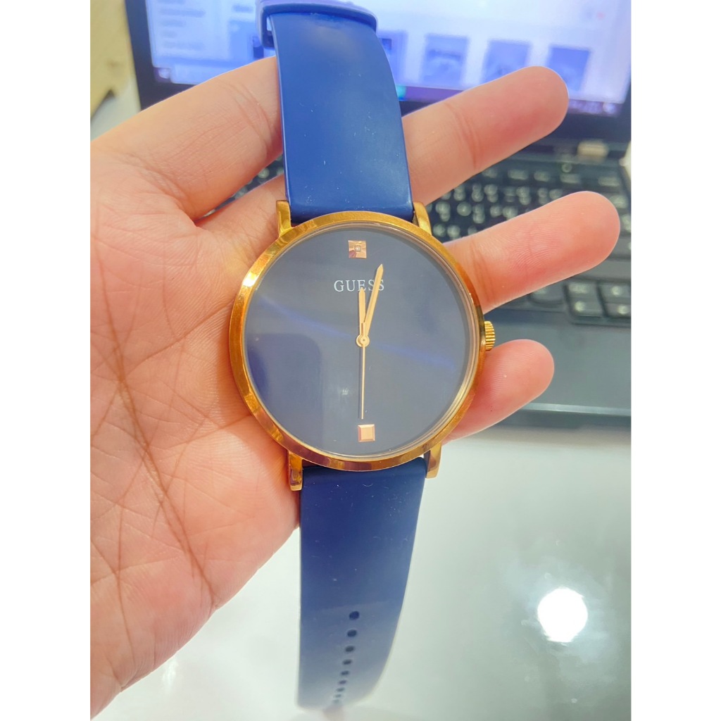 นาฬิกามือสอง นาฬิกาผู้ชาย ของแท้ ยี่ห้อ GUESS W1264G3  สายซิลิโคน รุ่น SUPERNOVA *มีตำหนิสายขาดนิดนิ