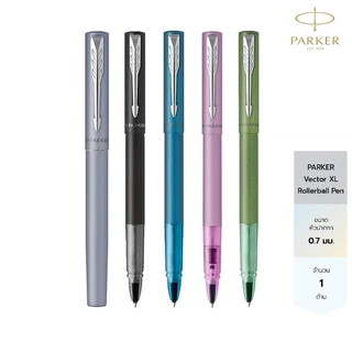 สลักชื่อฟรี Parker ปากกาโรลเลอร์บอล ปากกาเคมี ขนาด 0.7mm หมึกสีดำ Vector XL Rollerball Pen