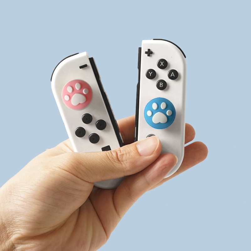 2PCS Cat Paw Thumb Grip Caps Compatiable with Nintendo switch OLED/Switch Lite Joycon Game Accessories