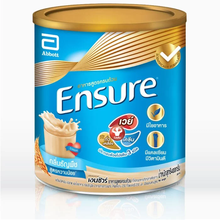 เอนชัวร์เวย์ธัญพืชสูตรหวานน้อย EXP4/03/27 🛵จัดส่งทุกวัน ขนาด850G ENSURE
