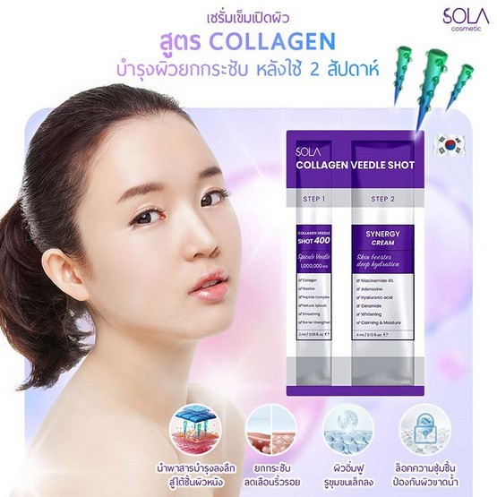 โซลาเซรั่ม เซรั่มเข็มเปิดผิว SOLA COLLAGEN VEEDLE SHOT