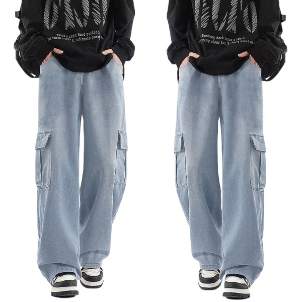 Oversize Baggy Jeans 5สี กางเกงยีนส์ผู้ชายขากว้าง ไซลิน ไดรต์ พอดี คอปกปานกลางพอดีเก็บอย่างดี มี กระ