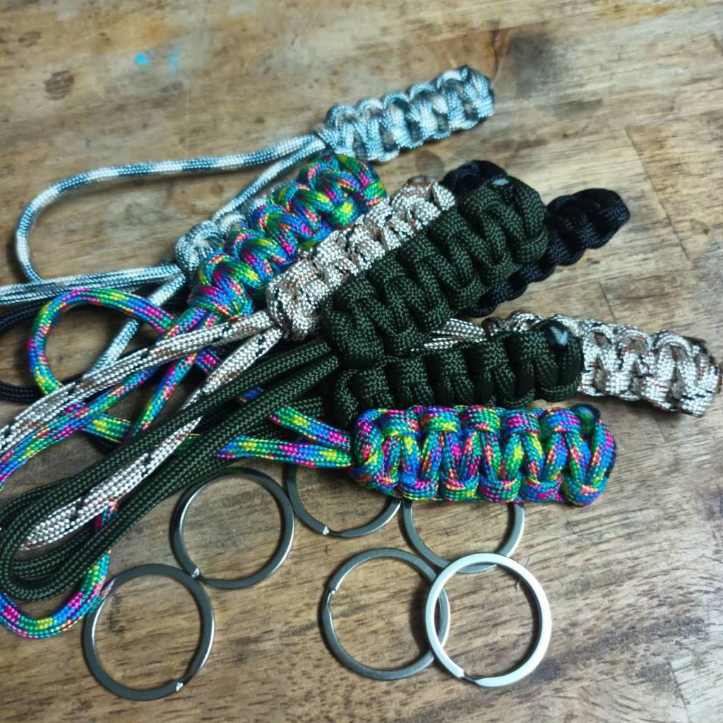 Tec40 Stainless Steel Keychain Paracord Lanyard 4mm PLYS316L UNIT 01 DIVER APPROVED พวงกุญแจ Zip Puller เชือกถัก