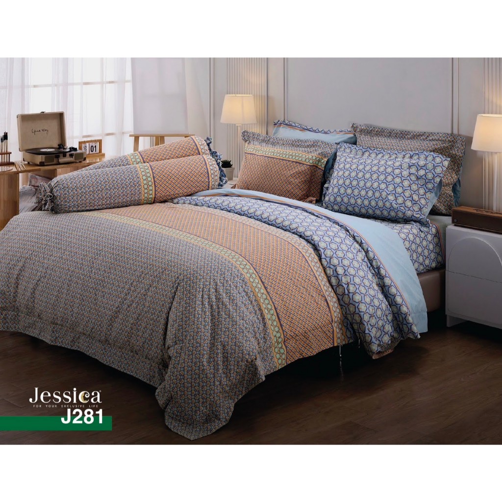J281 : JESSICA ชุดเครื่องนอนเจสซิก้า รุ่นพิมพ์ลาย (ชุดผ้าปูที่นอน 3.5 , 5 , 6 ฟุต ผ้านวม)