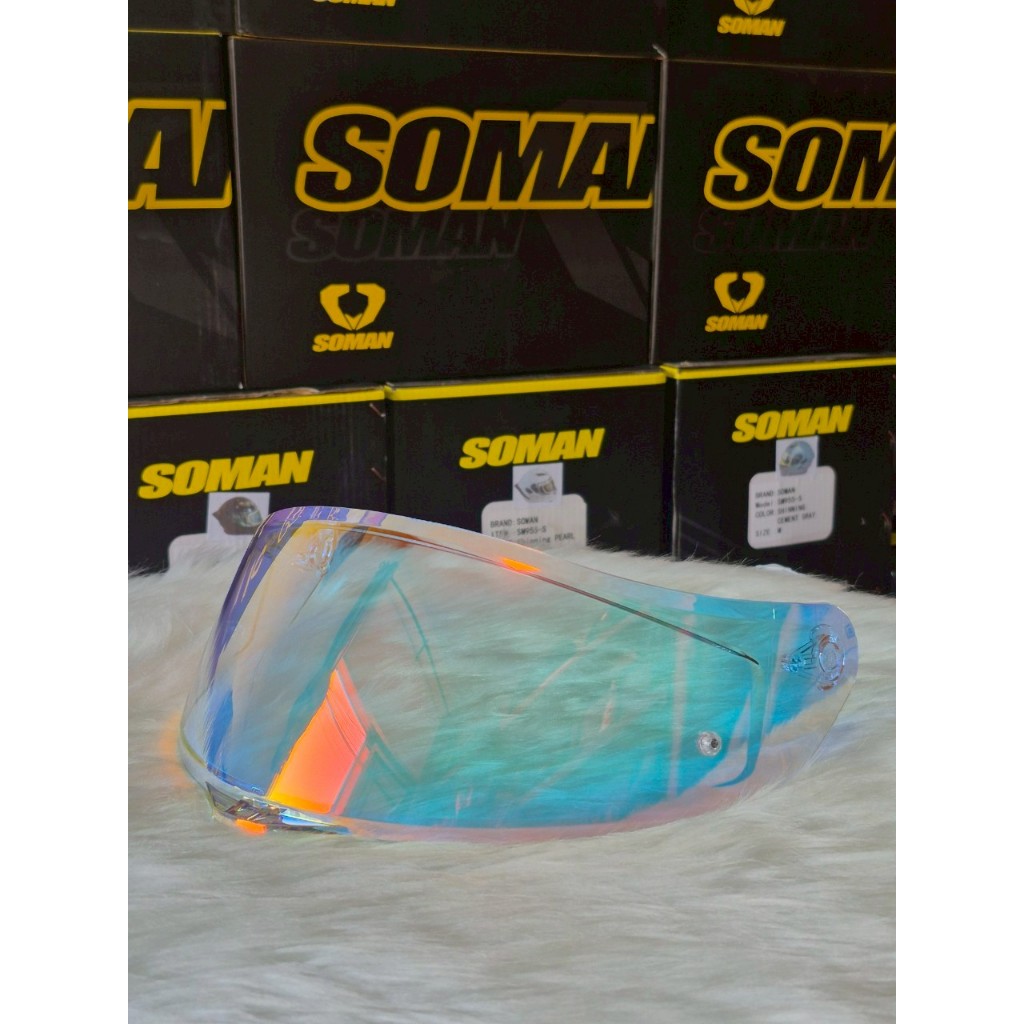 ชิวหมวกกันน็อค สีปรอททอง Soman รุ่น SM955-S
