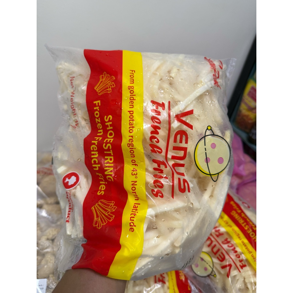 French Fries🔥ส่งด่วน 1 วัน เฟรนฟราย แบบเรียบ เส้นตรง ถุงใสตราVenus 7 มิล1กิโล แช่แข็งส่งด่วน วันเดียวแพ็คเจลเย็นจัดส่ง - รูปที่ 2