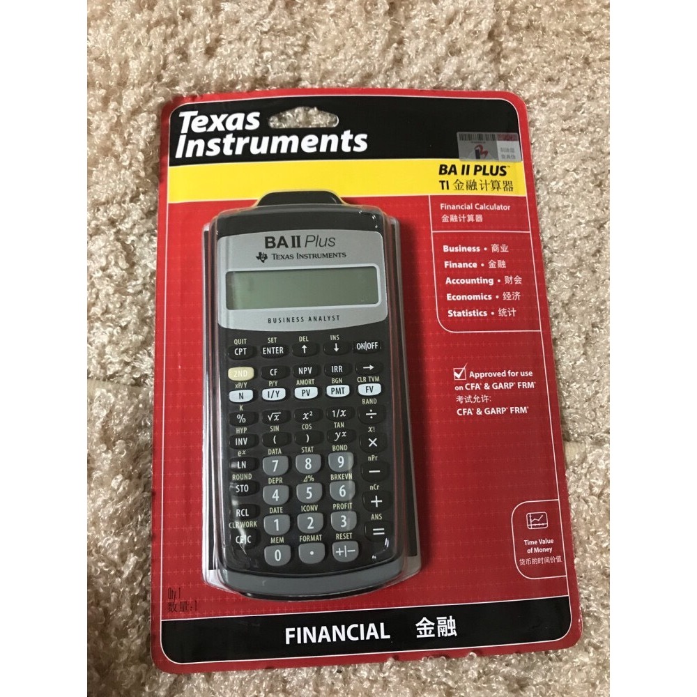เครื่องคิดเลขการเงิน TI BA II Plus | สอบ CFA/FRM/CMA/CPA ได้ | คำนวณมูลค่าเงิน/กระแสเงินสด/พันธบัตร 