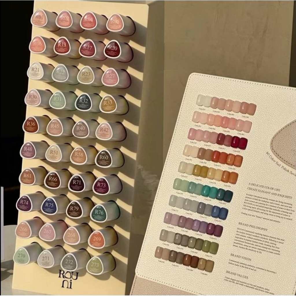 เซตสีเล็บเจลจีน🇨🇳 ROUNI Nail Syrup gel 40 สีไซรัป 🆓️สแตนด์โชว์และชาร์ตสีสำเร็จรูป พร้อมส่ง