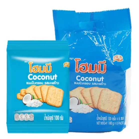 โฮมมี เเครกเกอร์ รสมะพร้าว 100 ก. x 6 ราคาถูก Shopee Lazada