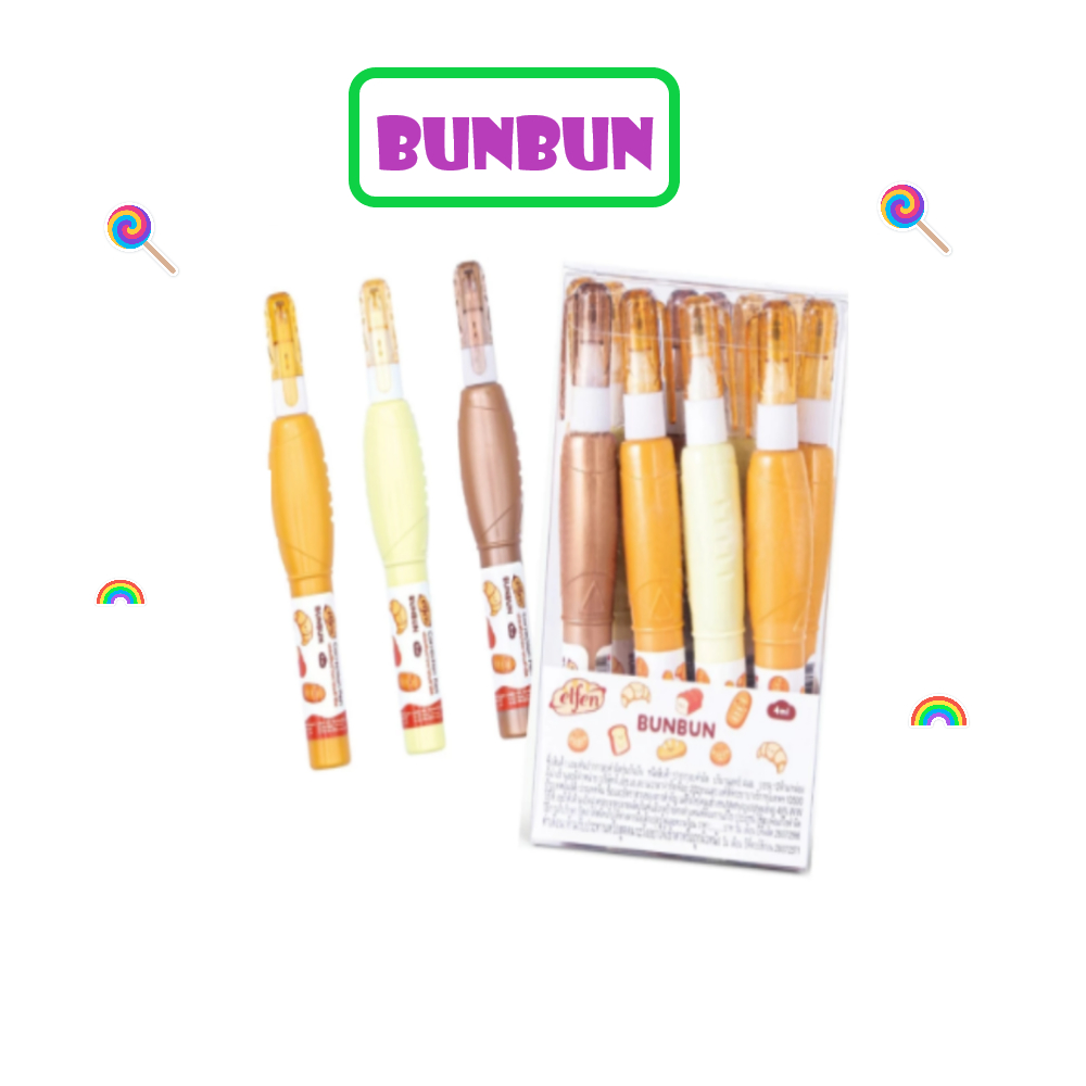 (ยกโหล)..น้ำยาลบคำผิด,ปากกาลบคำผิด,ลิควิด ยี่ห้อ เอลเฟ่น 4 มล. รุ่น บันบัน BUNBUN (1โหล=12ชิ้น)