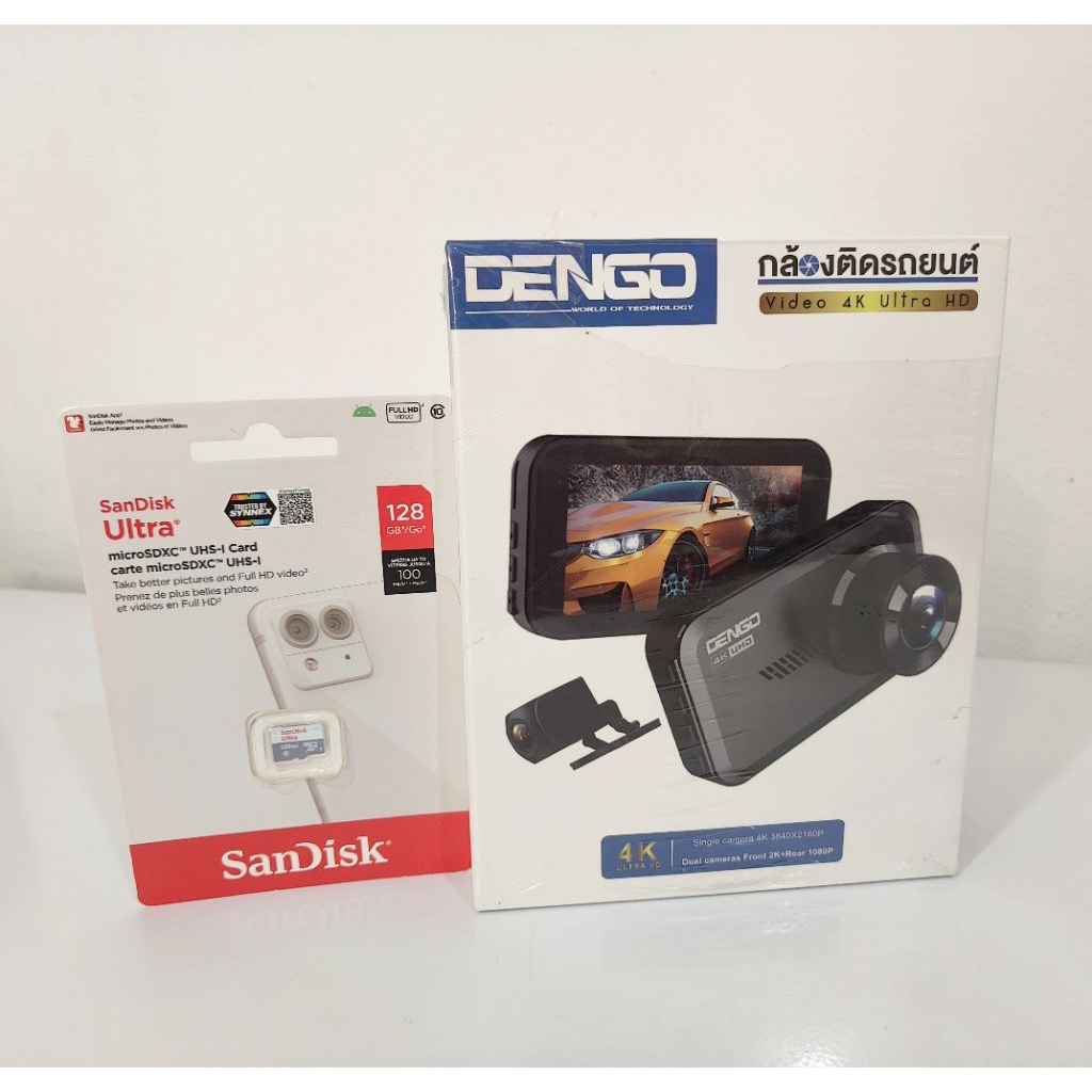 กล้องติดรถยนต์dengo premium 4k พร้อมเมม128GB