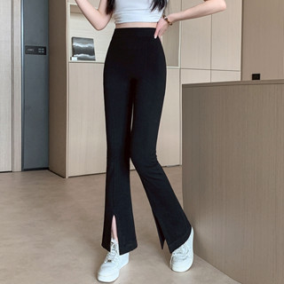 กางเกงเลกกิ้งผู้หญิง ใส่พรางหุ่นได้ หน้าผ้าตีเกล็ด ขาม้า เนื…