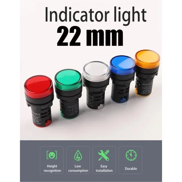 Lamp หลอดไฟโชว์ หลอดแลมป์ LED รูขนาด 22มิล มี4สี  220V สีขาว/เขียว/เหลือง/แดง สินค้าในไทยจัดส่งเร็วมาก