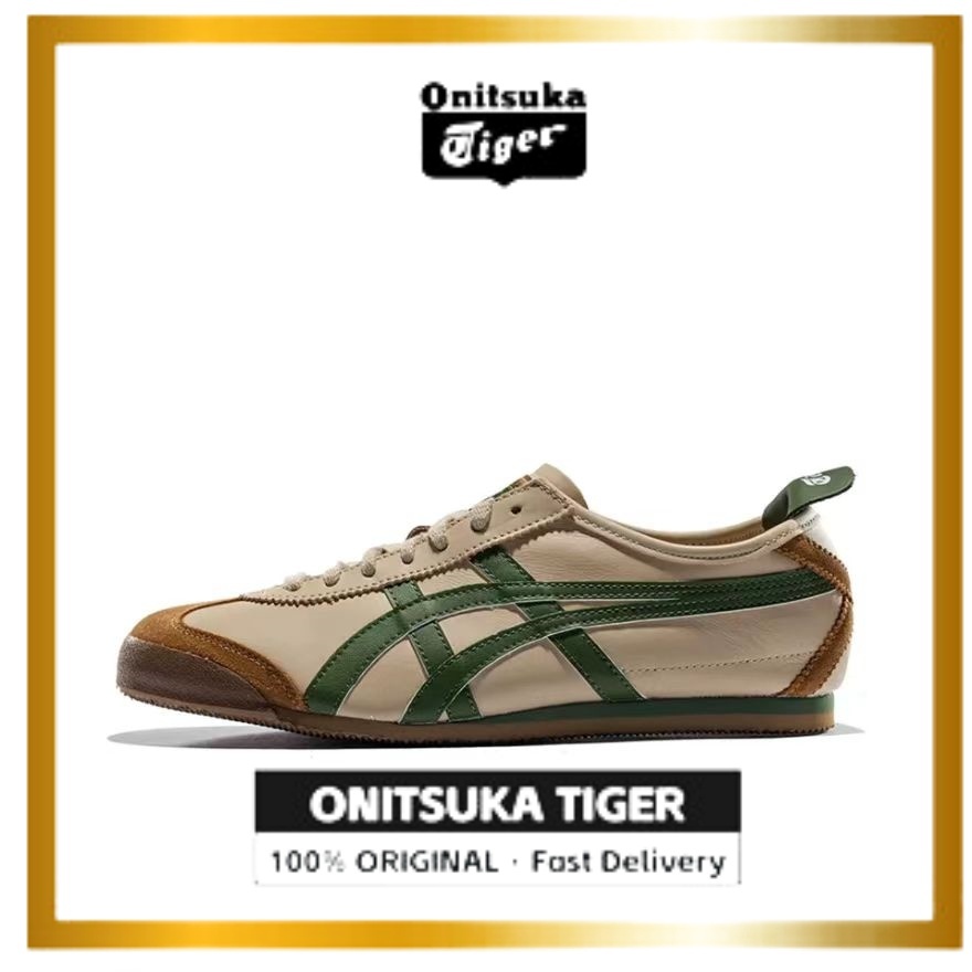 【ต้นฉบับ】Tiger MEXICO 66 สำหรับผู้หญิงและผู้ชาย biege รองเท้า