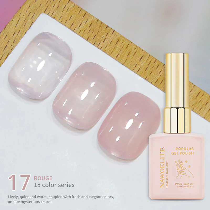 Nawoelite สีทาเล็บเจล เฉด 18 สีชมพูซีทรู thumbnail 10