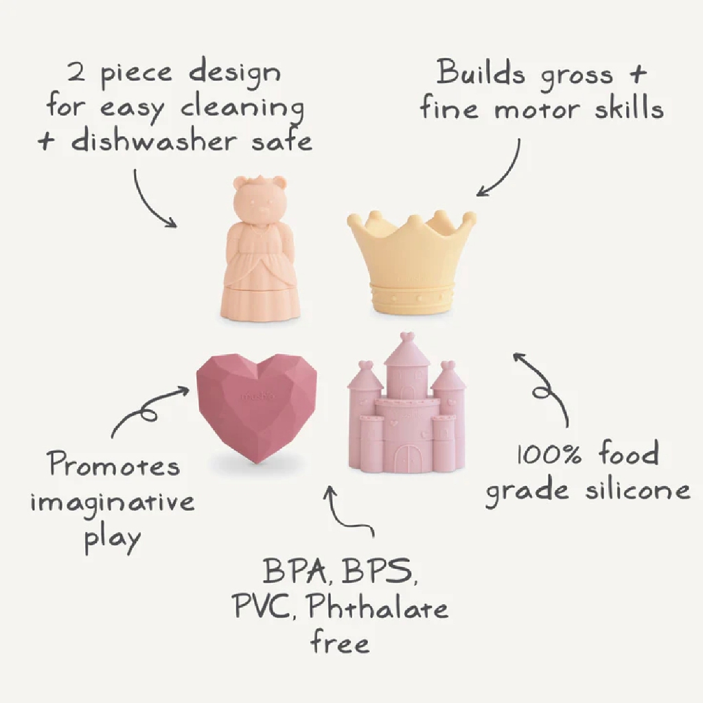 Mushie Princess Mold Free Bath Play Set ของเล่นอาบน้ำ ราคา ถูกที่สุด ดีลบีเคเค แกลเลอรีภาพที่ 4
