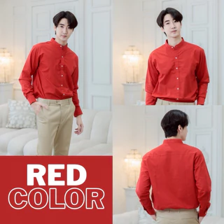 เสื้อเชิ้ต”คอจีน“แขนยาว เสื้อเชิ้ตผู้ชาย(10สี) ผ้าOxford [M-XXXL]