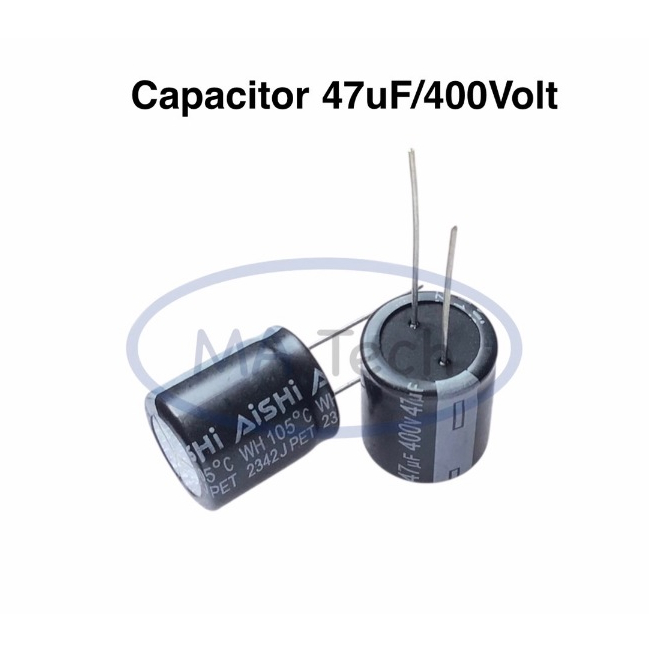 47uf 400v คาปาซิเตอร์ 47uF400V Capacitor 400v/47uf ขาห่าง 7.5มม ยี่ห้อ AISHI