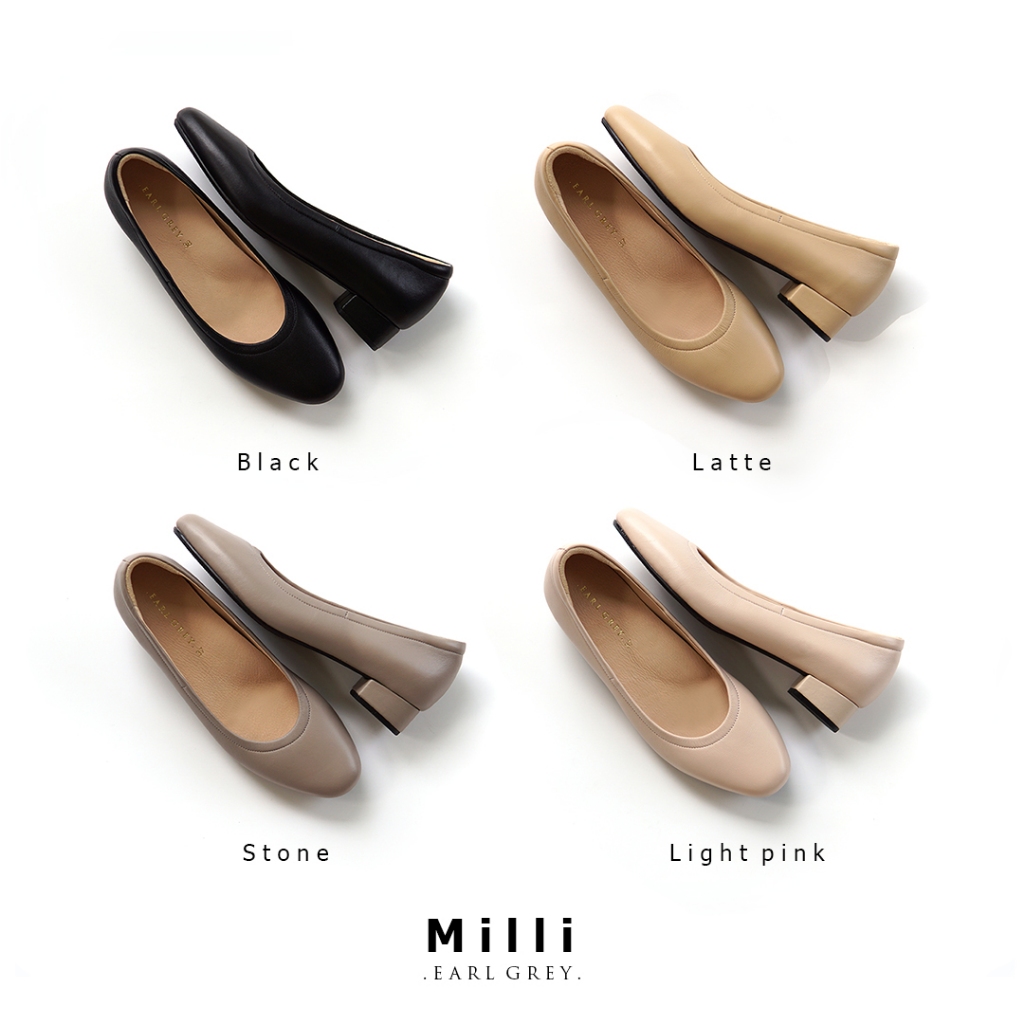 EARL GREY รองเท้าหนังแกะแท้ หนังนิ่ม พื้นนุ่ม มีซัพพอร์ต รุ่น Milli series in Black - รูปที่ 3