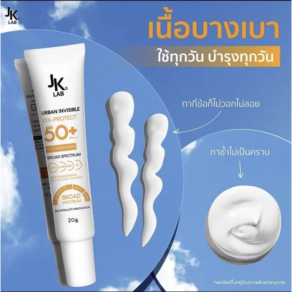 JKxLab Urban Invisible Sunscreen SPF50+ PA++++ (20g) กันแดดเซรั่มเนื้อน้ำ