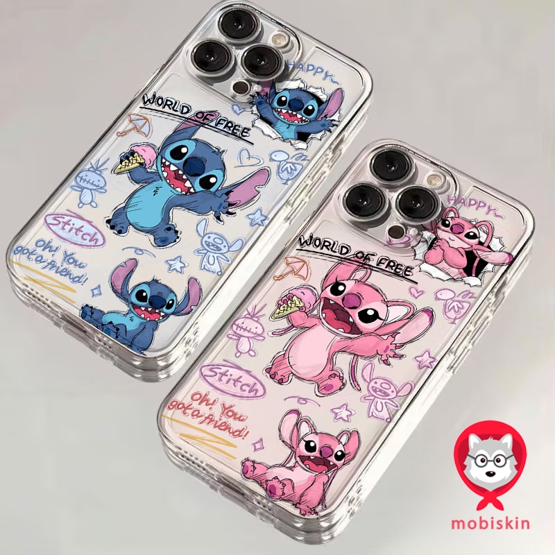 ปกอ่อนลายการ์ตูนใสน่ารักร้องเพลงฟรีลายตะเข็บรักดาว เคสไอโฟน17 16 15 13 XR 11 12 14 Pro Max X XS Max 16 15 6 6s 7 8 Plus