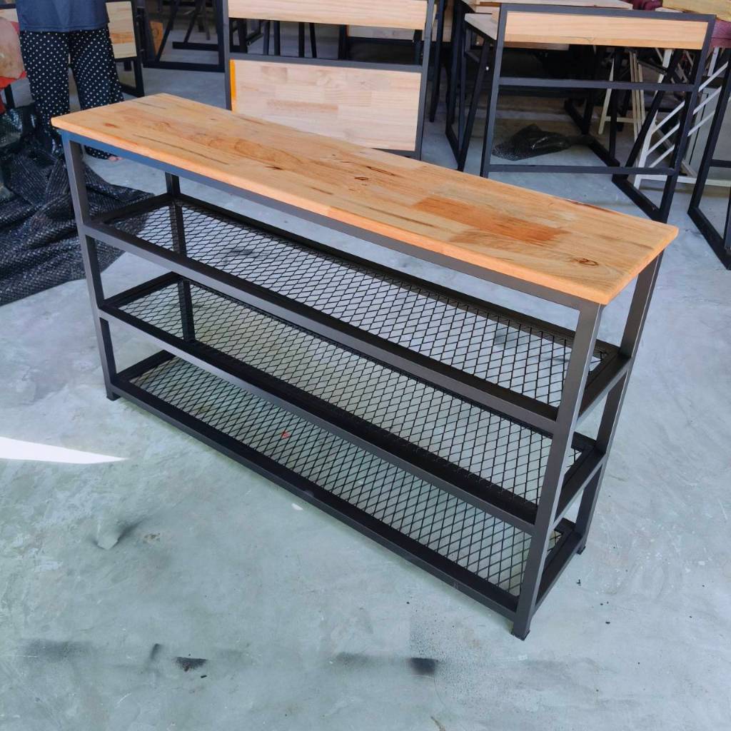 ชั้นวางรองเท้า 4 ชั้น โครงเหล็ก สไตล์มินิมอล งานแบบสำเร็จ แข็งแรงมาก MT003