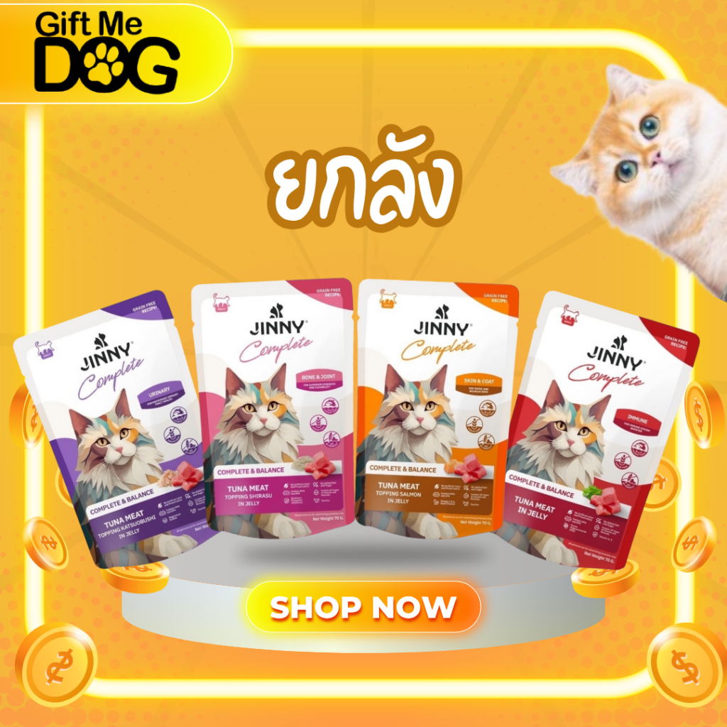 1ลัง/48ซอง Jinny Pouch Complete จินนี่ คอมพลีท อาหารเปียกแมว 70g