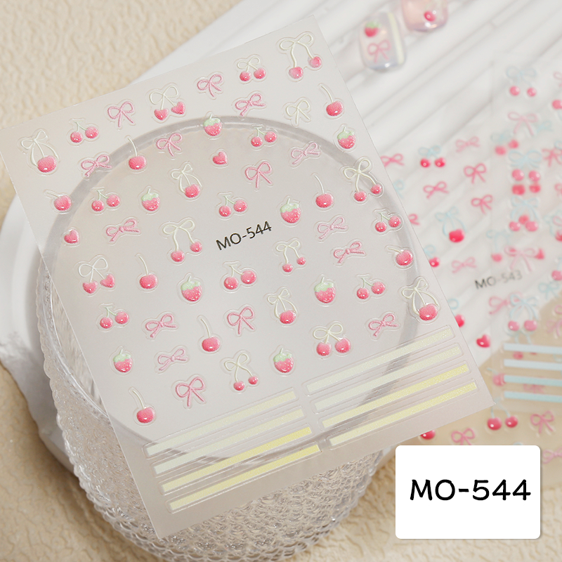 Nawoelite สติ๊กเกอร์ เล็บ จิวติดเล็บ สติ๊กเกอร์เล็บ5D สติ๊กเกอร์ผลไม้เชอร์รี่ สติ๊กเกอร์น่ารักงานฝีมือ สติ๊กเกอร์เล็บDIY - รูปที่ 3