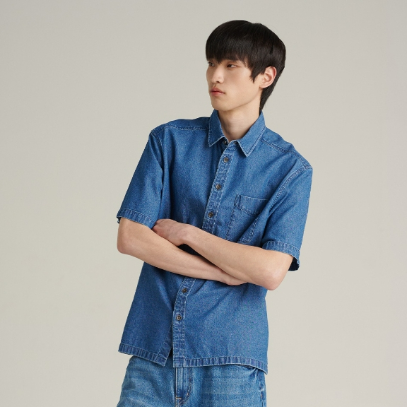 Mc JEANS (แม็คยีนส์) เสื้อเชิ้ตผู้ชาย เสื้อเชิ้ตแขนสั้น ทรงรีแลค Relaxed fit Shirt มีให้เลือก 2 สี MSSZ288