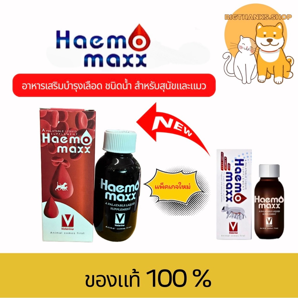 Haemomaxx ขนาด 100 มล. หมดอายุ 16/08/27 บำรุงเลือดสำหรับสุนัขและแมวถ