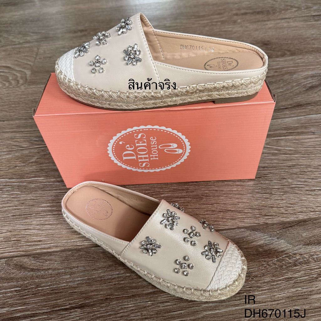 อยู่ไทยส่งไว/ขนาดปกติตรงไซส์❌(หน้าเท้าบาน+เพิ่ม1ไซส์❌/รองเท้าเปิดส้น/รองเท้าสลิปออนแฟชั่นผุ้หญิงพื้นนิ่มมาก DH670115J - รูปที่ 4